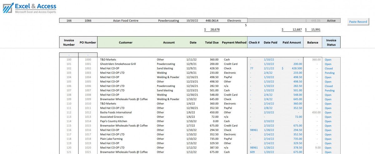 Microsoft Excel Tracker Templates for Business - Excel & Access