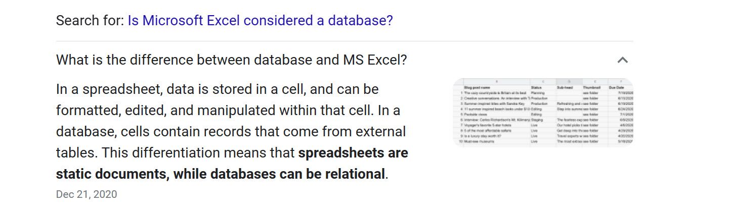 Microsoft Excel is not a Database - Integrate w/ one Instead.