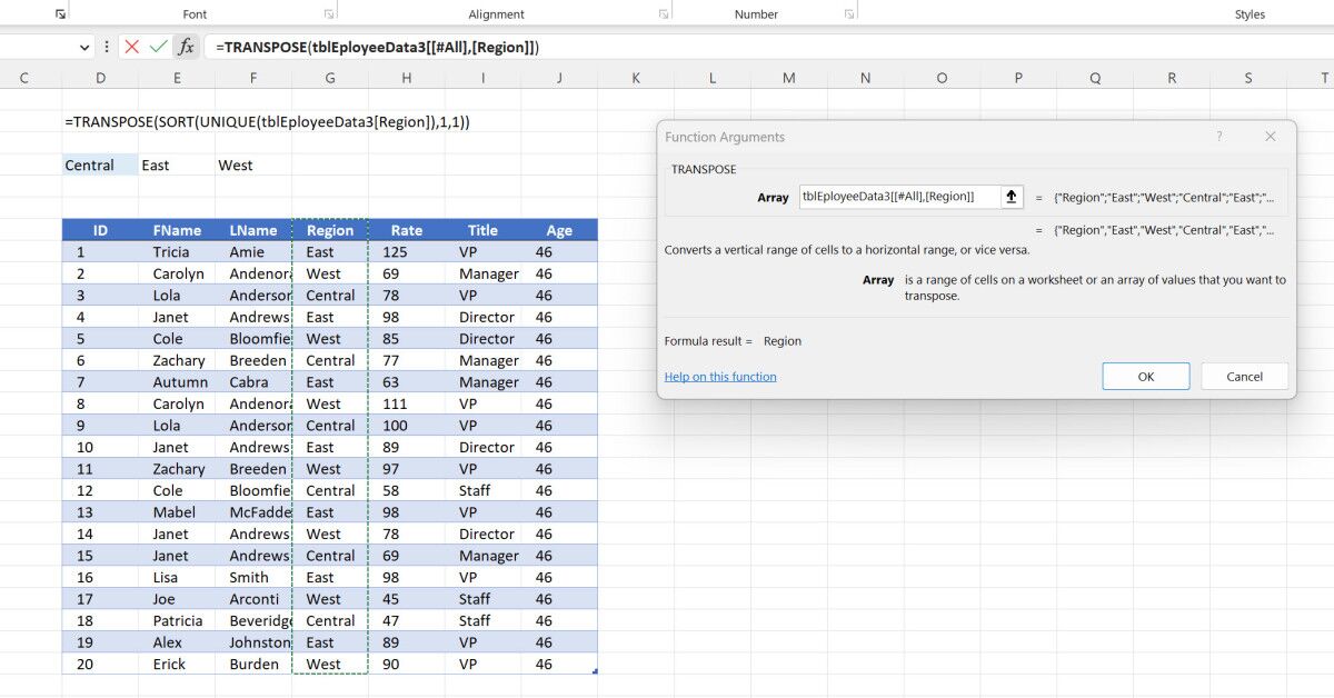 Excel Transpose Methods Then and Now - Excel and Access, LLC