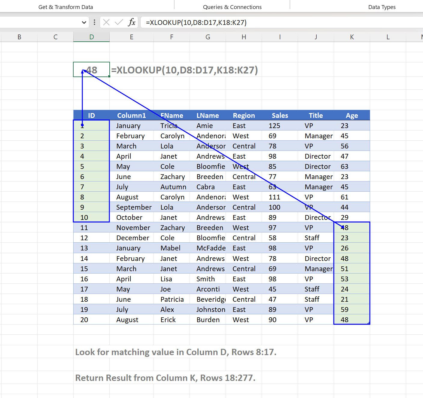 How to cross reference spreadsheet data using VLookup in Excel