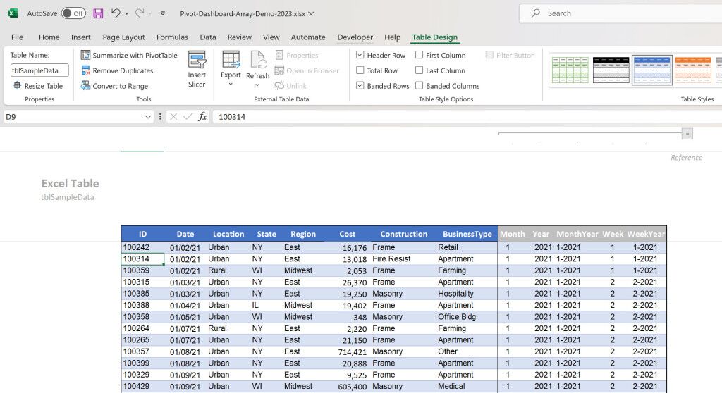 Running Total in a Microsoft Excel Table Excel and Access LLC