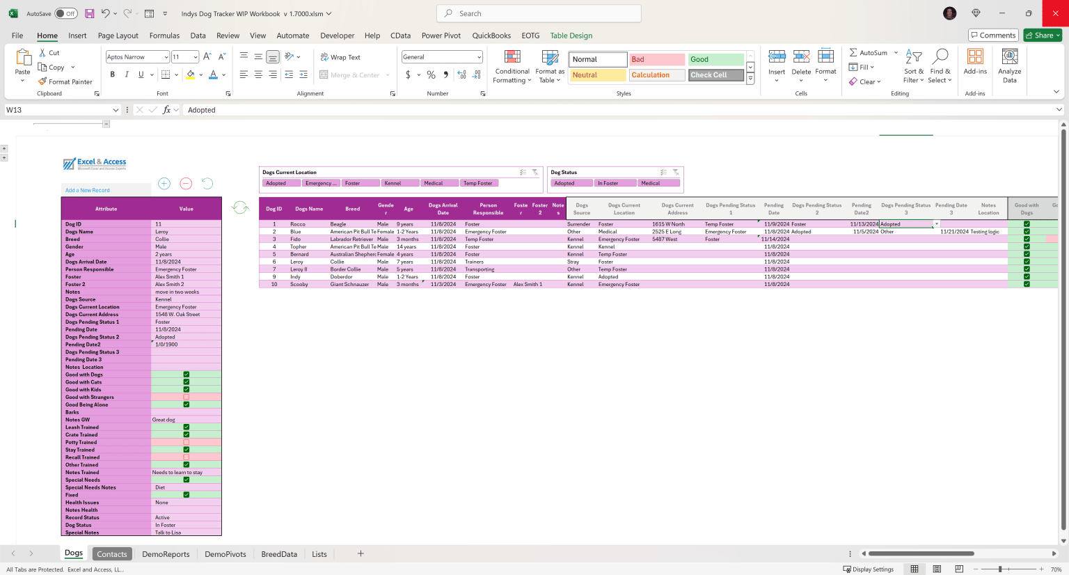 Dynamic Excel 365 Tracker Templates for Business - Excel and Access, LLC